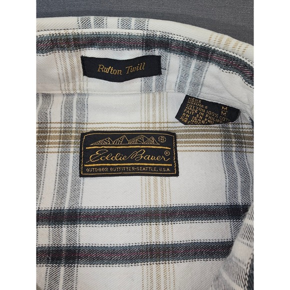 Eddie Bauer Men's Plaid Flannel Shirt Long Sleeve Button Up Outdoor Size Medium - Picture 4 of 8